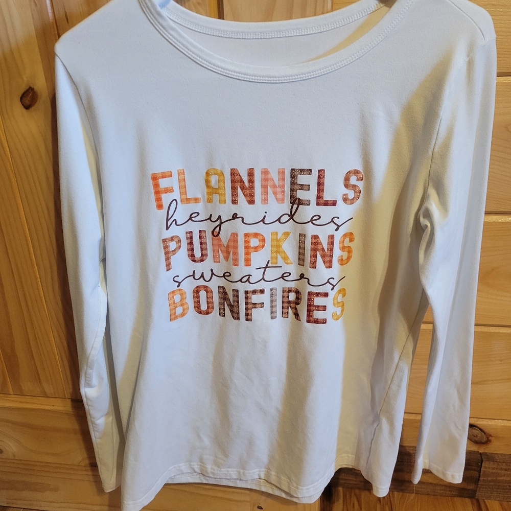 Pumpkin White Long Sleeve Shirt